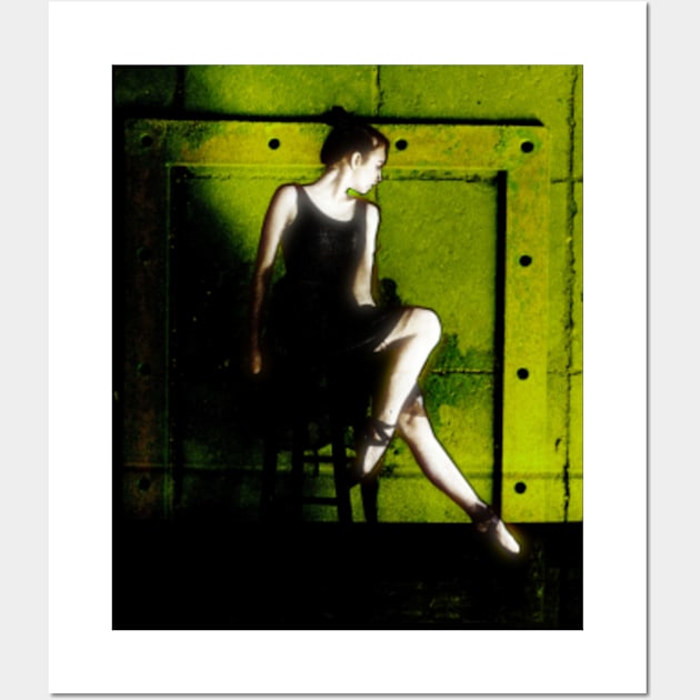 Beautiful girl, ballet dancer, near the concrete wall with iron plate. Roughness and tenderness. Wall Art by 234TeeUser234